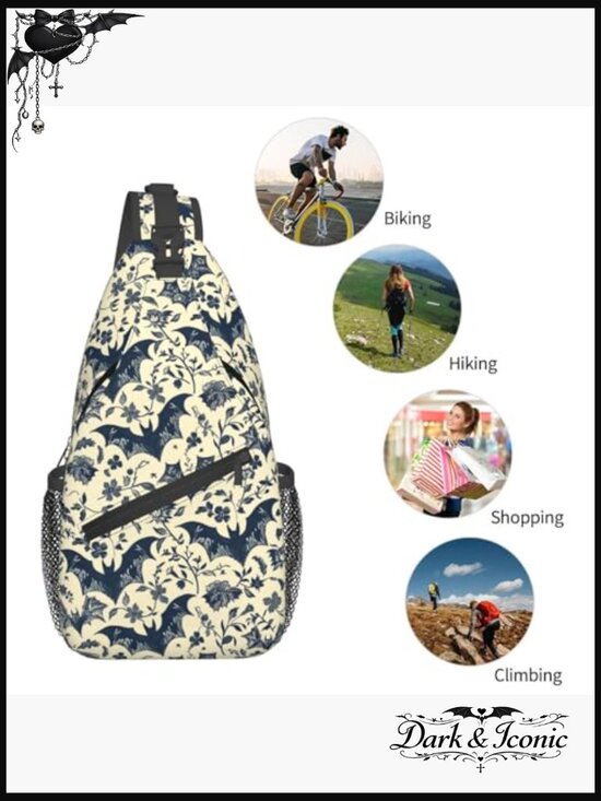 Bat Sling Backpack Hiking Daypack Crossbody Sports Lightweight Chest Bag